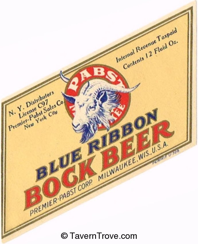 Blue Ribbon Bock Beer 