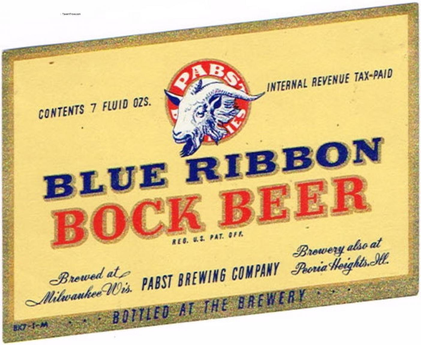 Item #91205 1940 Blue Ribbon Bock Beer Label WI286-113