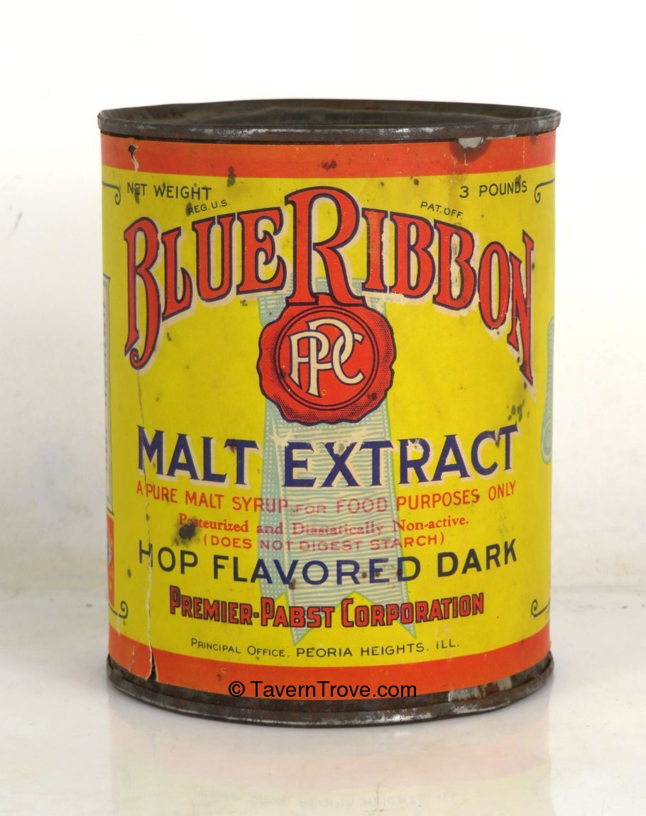 Item 32128 1926 Blue Ribbon Malt Extract Hop Flavored Tab Top Can