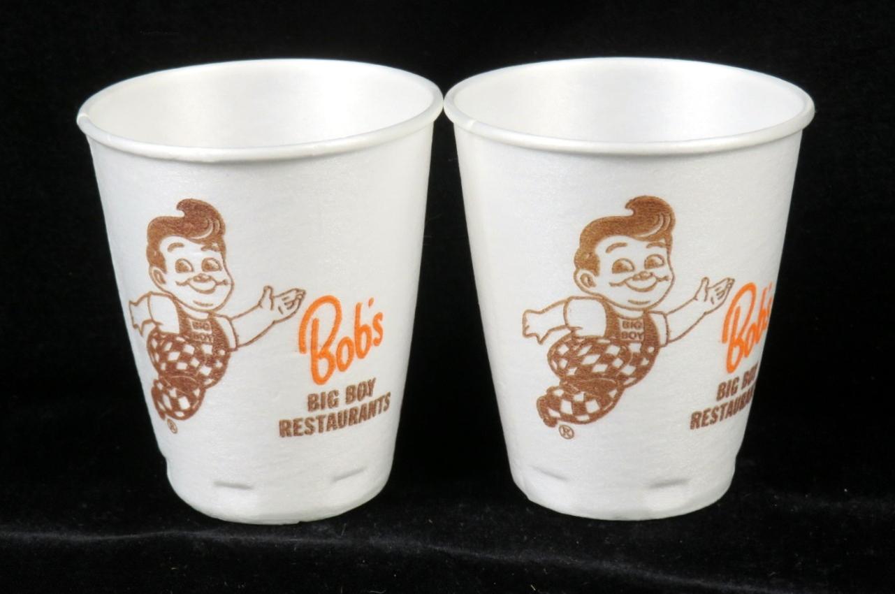 Bob's Big Boy Styrofoam Cups Lot of Two