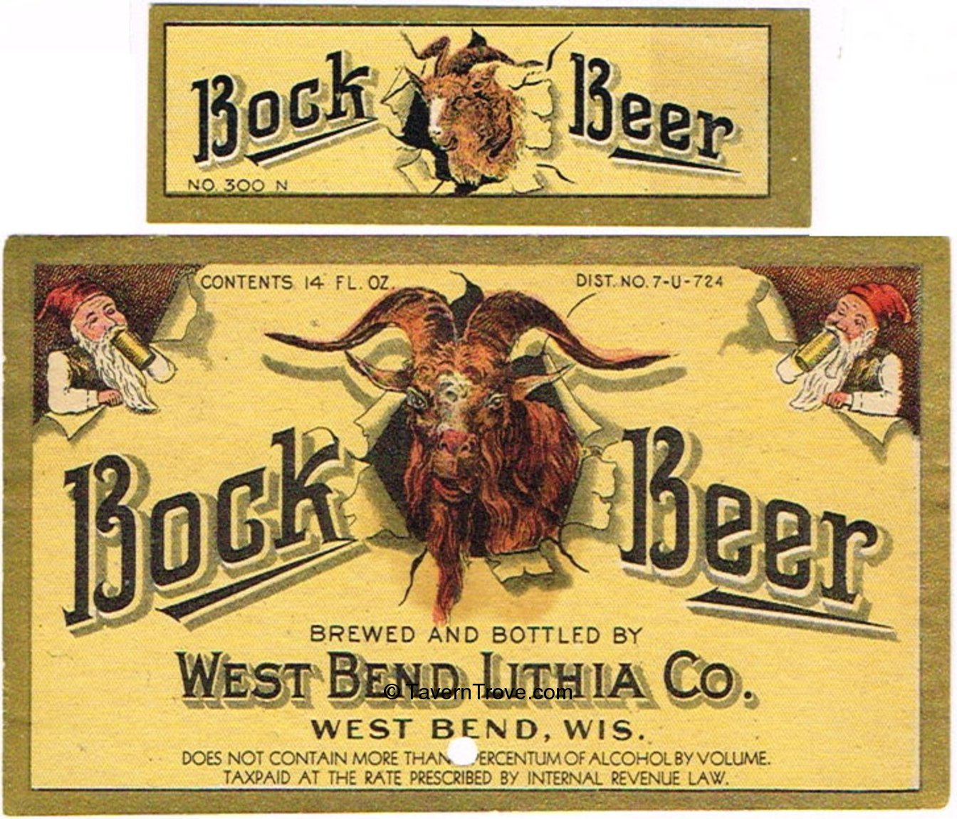 1930s Fink's Wurzburger Beer Label Tavern Trove Harrisburg Pennsylvania 