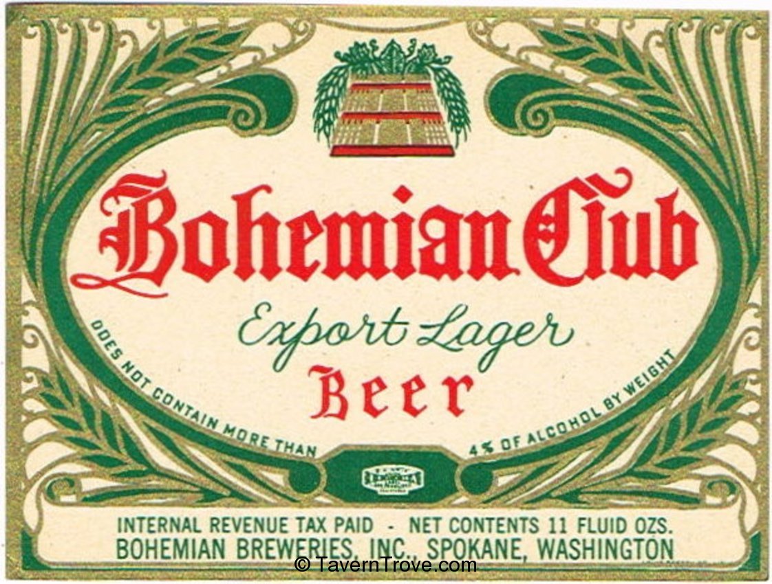Bohemian Club Export Lager Beer