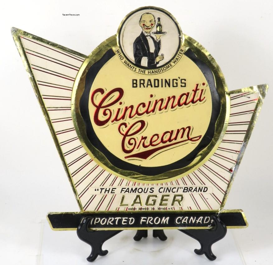 Brading's Cincinnatii Cream Lager Beer Foil over Cardboard