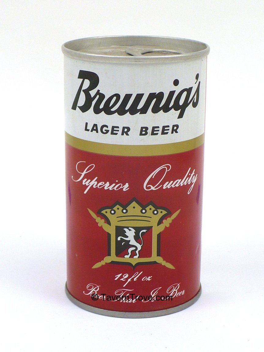 Item #10838 1977 Breunig's Lager Beer Tab Top Can T45-17