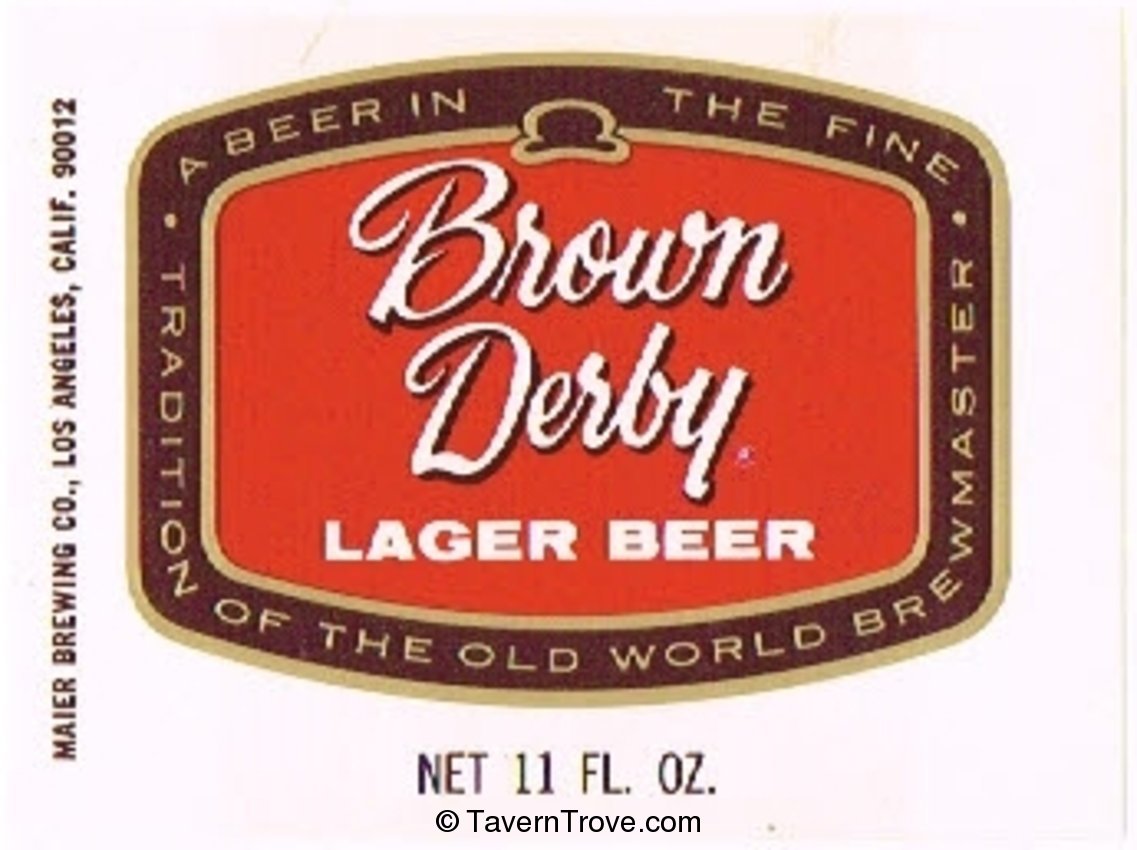 Brown Derby Lager Beer 