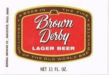 Brown Derby Lager Beer