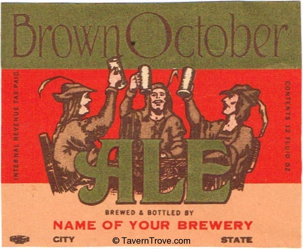Brown October Ale stock label