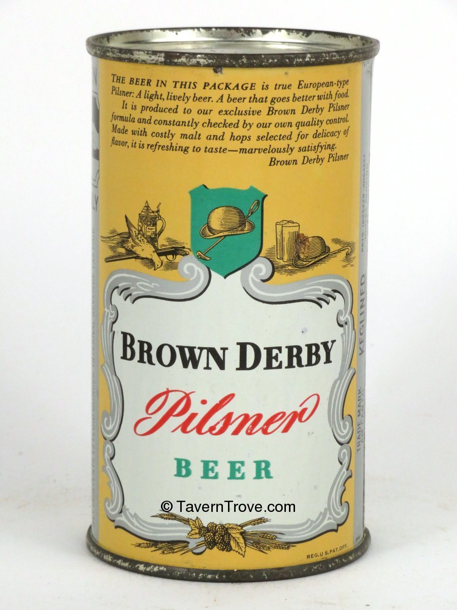 Item 77 1942 Brown Derby Pilsner Beer Flat Top Can OI133