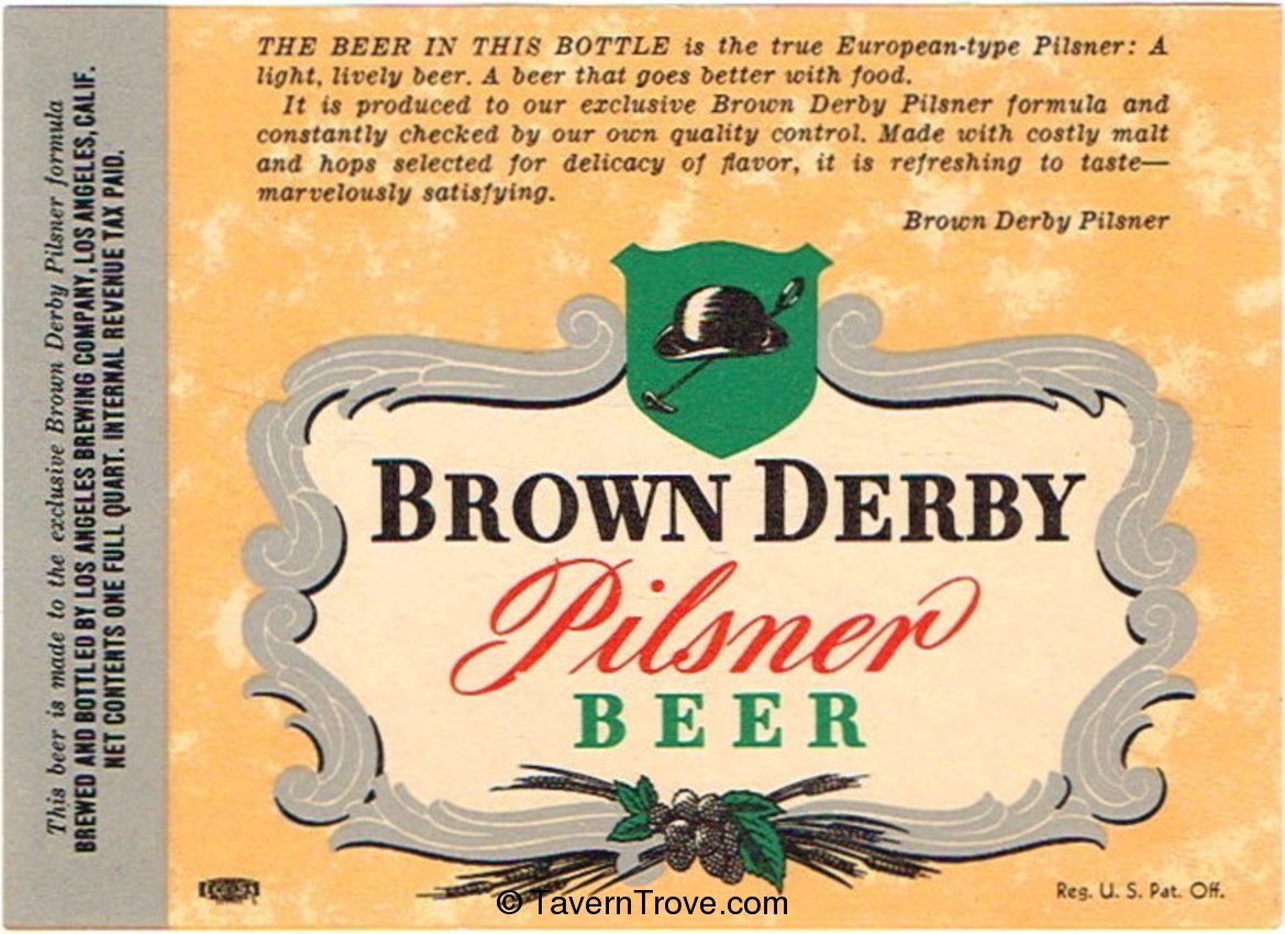 Brown Derby Pilsner Beer