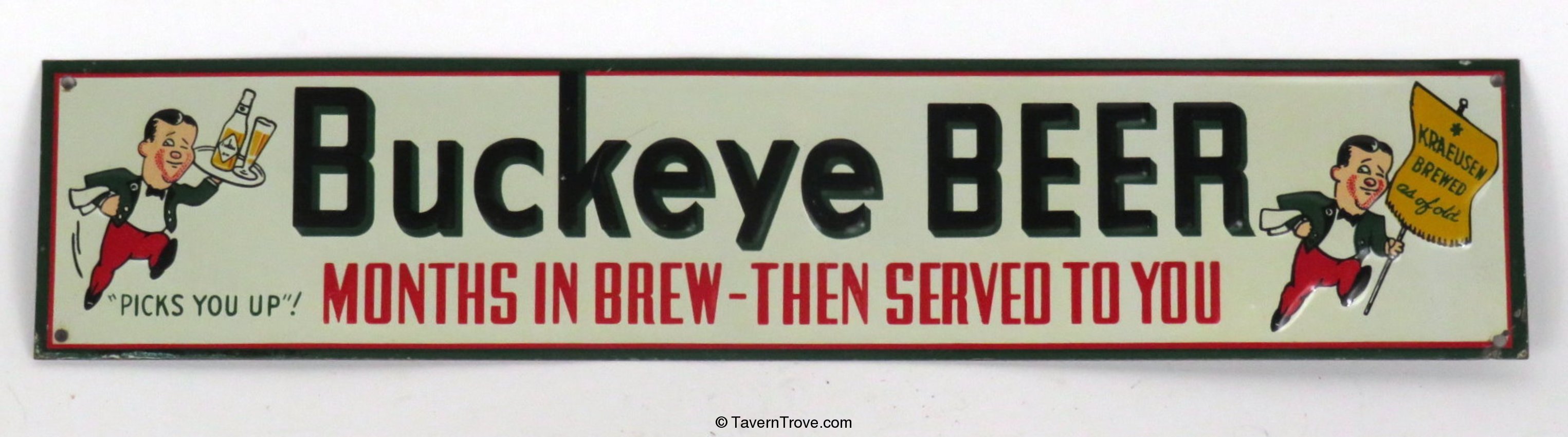 Buckeye Beer Tin Shelf Sign