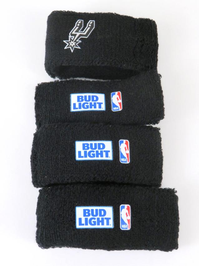 Bud Light Beer San Antonio Spurs Sweat Band Lot of FOUR