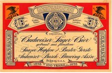 Budweiser Beer centennial label poster