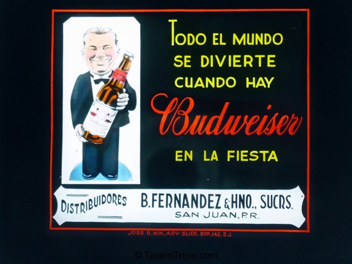 Budweiser Beer magic lantern slide