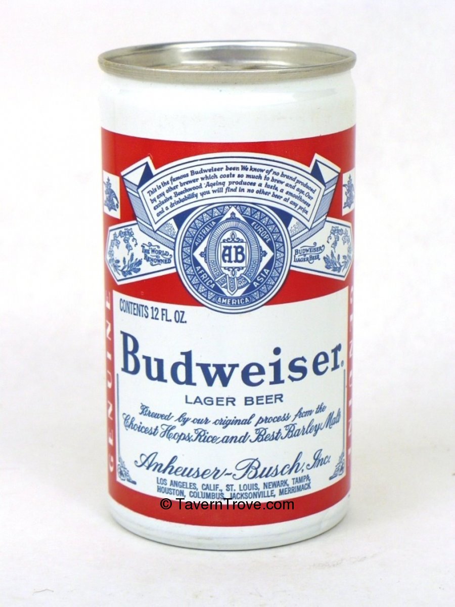 Item 88220 1970 Budweiser Lager Beer Tab Top Can T4803V