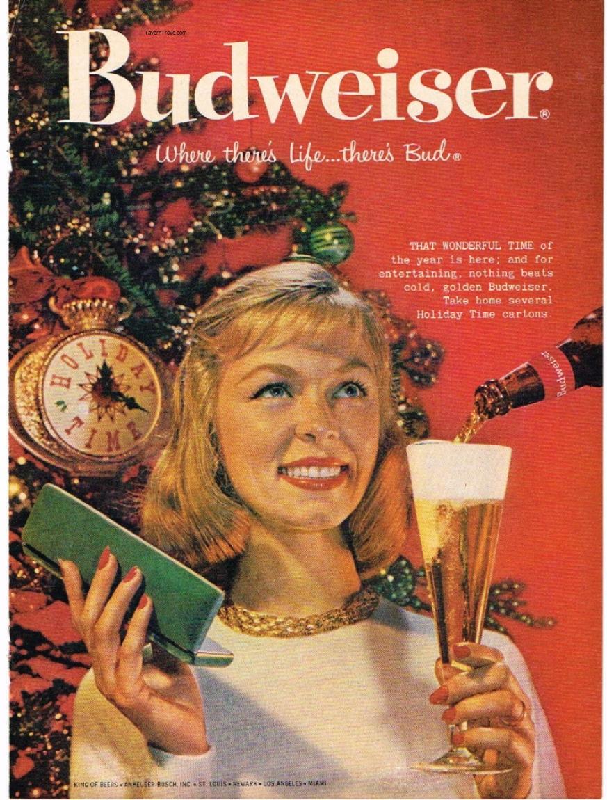 Item 16760 1958 Budweiser Lager Beer Paper Ad