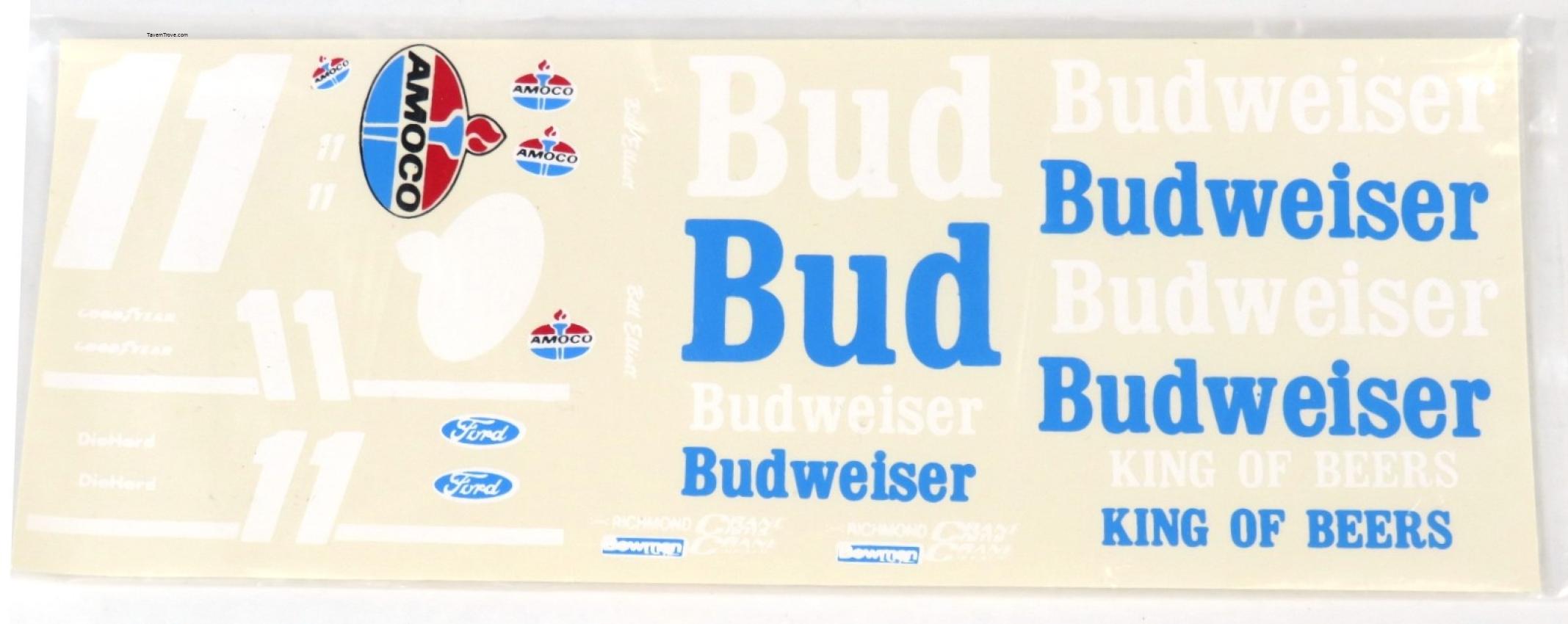 Budweiser 11 Amoco Bill Elliott Model Stock Car Decal Set