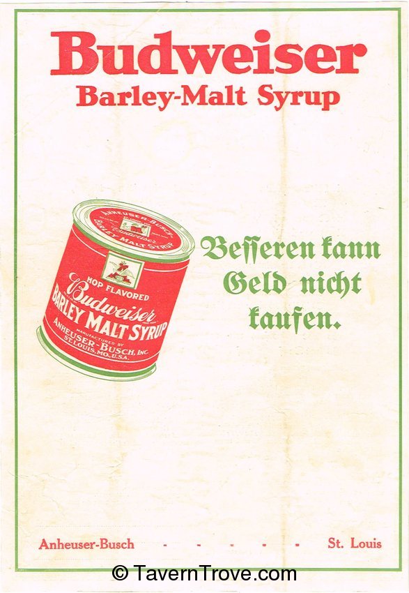 Budweiser Barley Malt Syrup