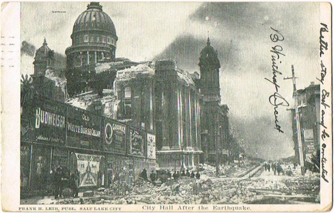 Budweiser Beer Billboard amid Earthquake Destruction