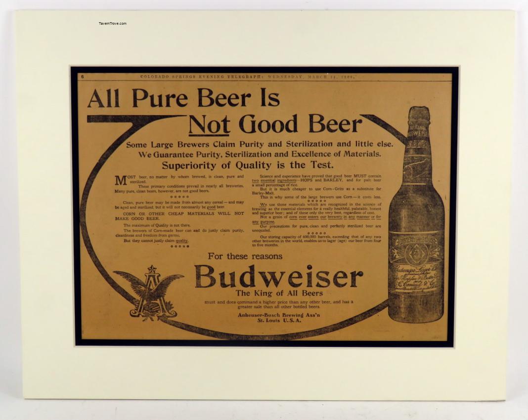 Budweiser Beer Newspaper Ad