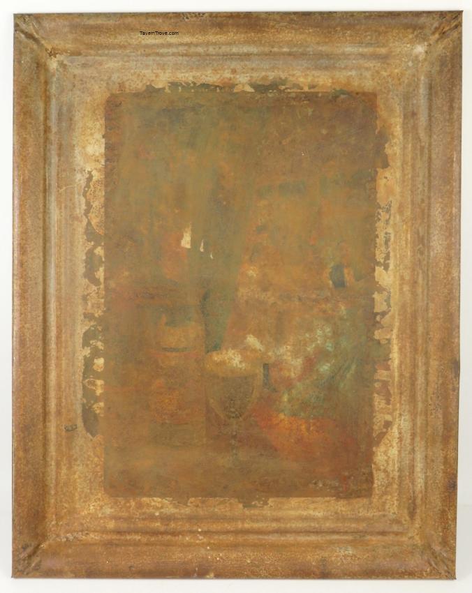 Budweiser Beer self-framed tin Lithograph 