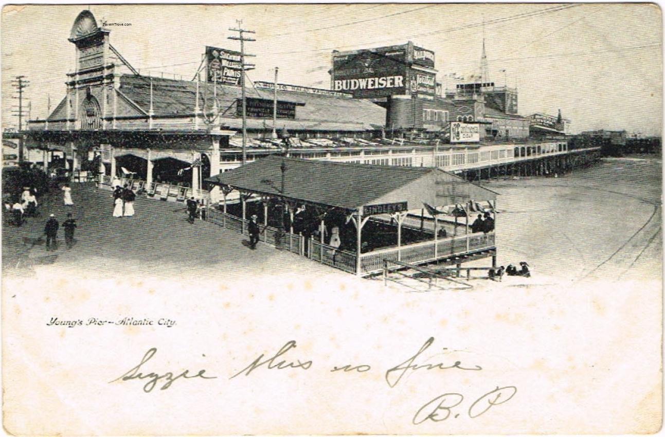 Budweiser Beer Sign at Young's Pier, Atlantic City RPPC