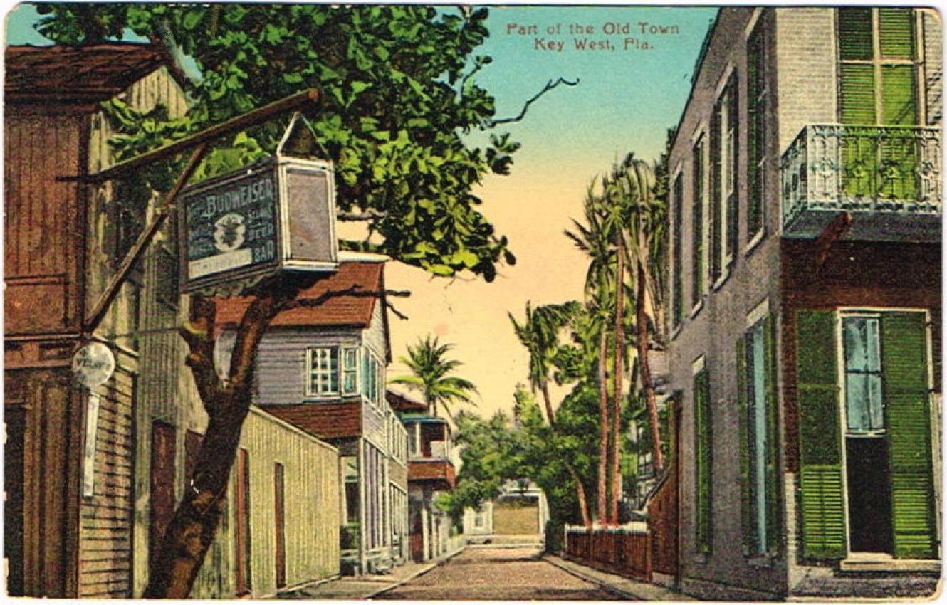 Budweiser Beer Sign Old Town, Key West Florida