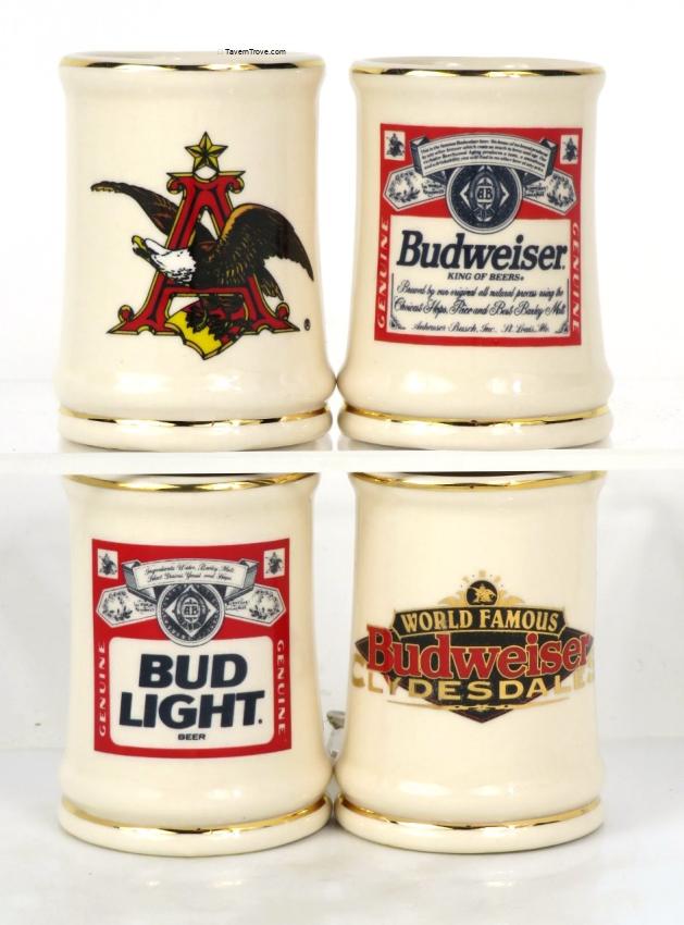 Budweiser/Bud Light Four Pack Mini Steins