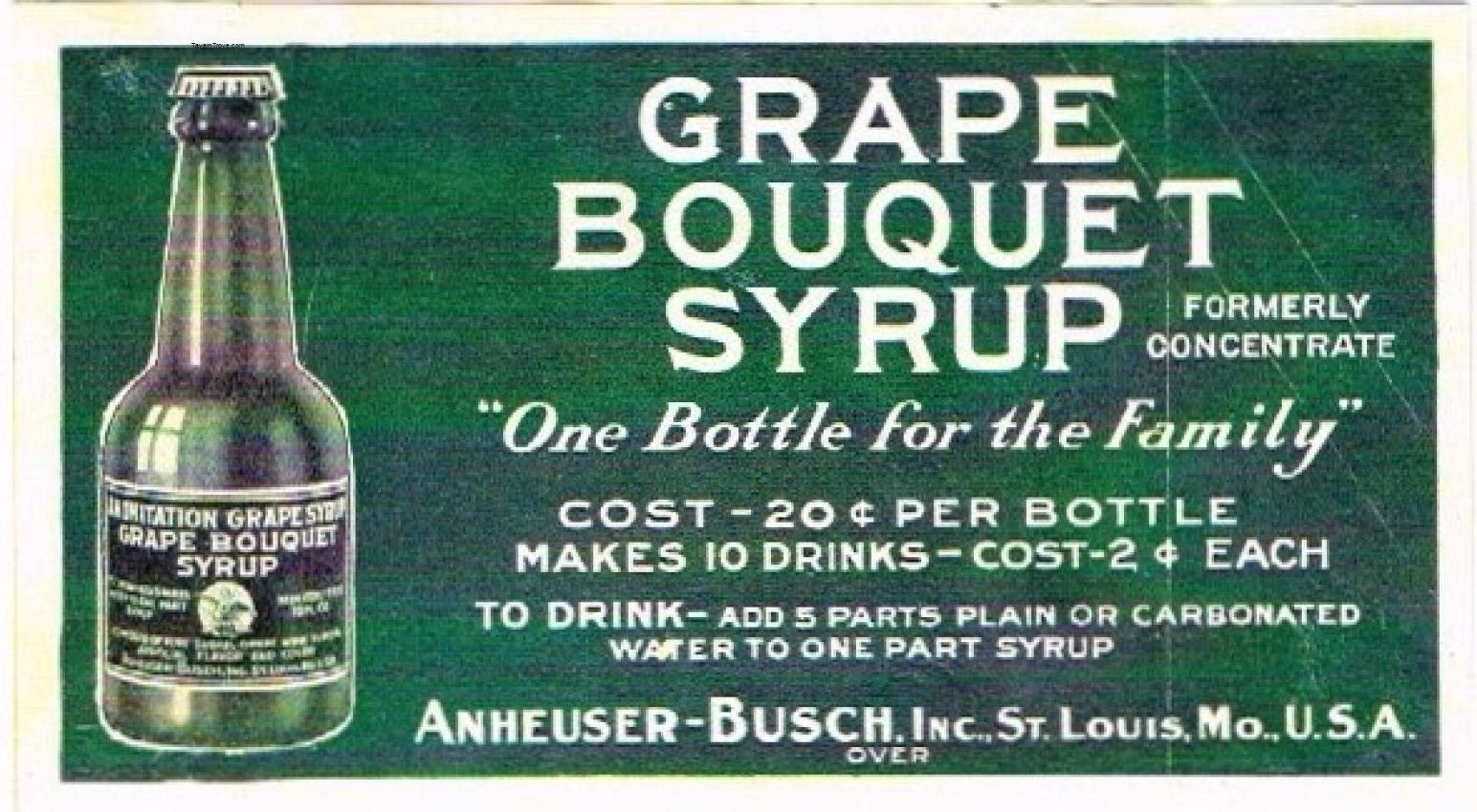 Budweiser Grape Bouquet Syrup Back