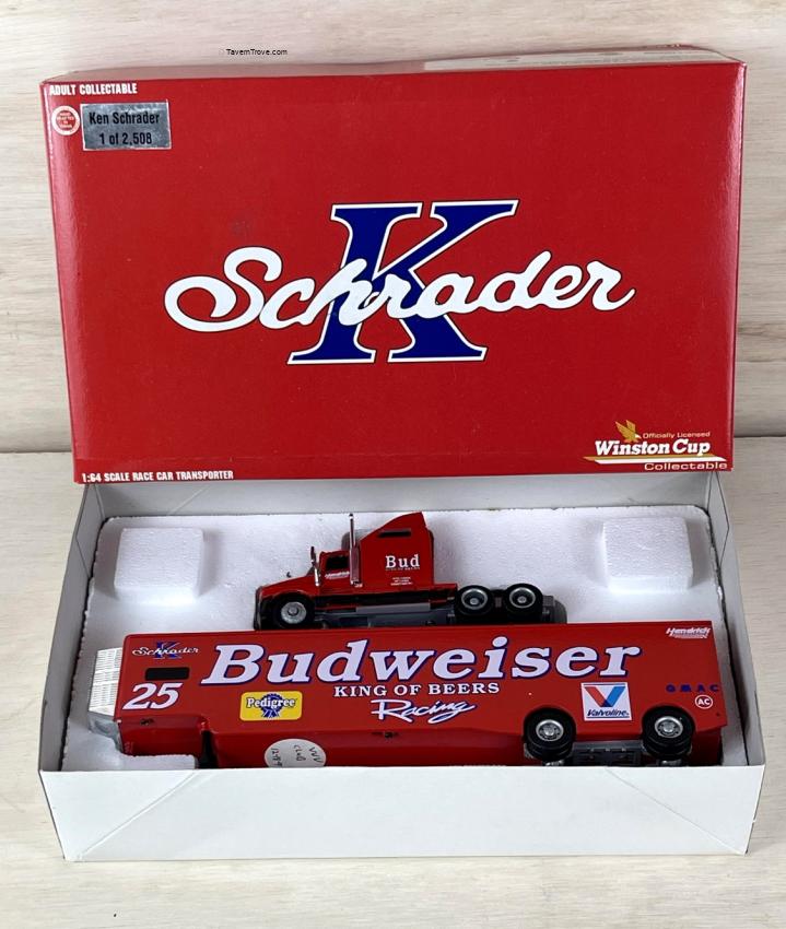 Budweiser Ken Schrader Race Car Transporter 1:64 Scale