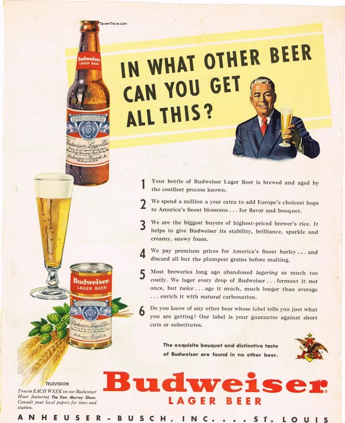 Budweiser Lager Beer