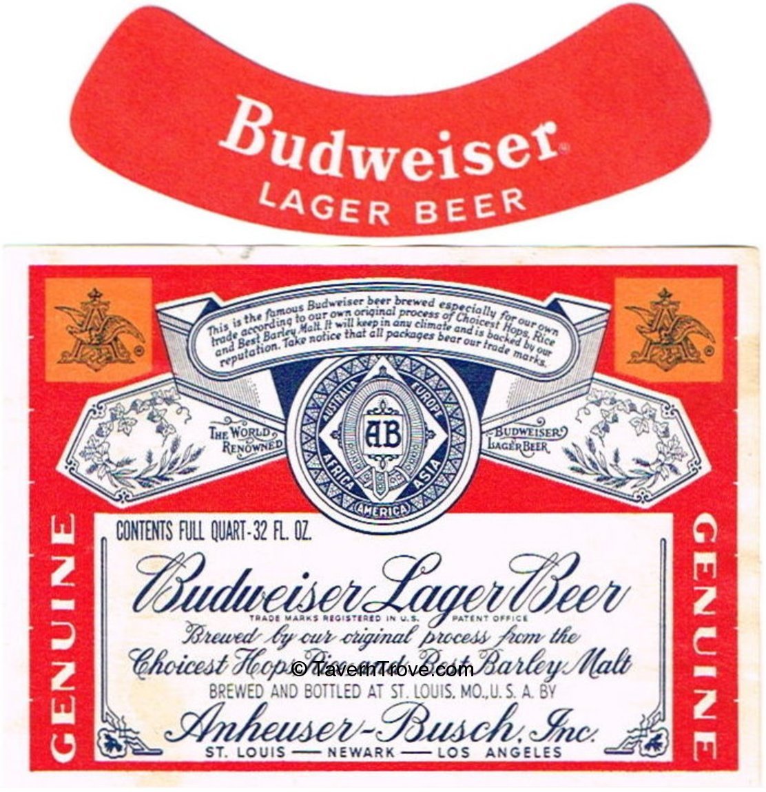 10 Budweiser Beer Labels St Louis MO Anheuser Busch 