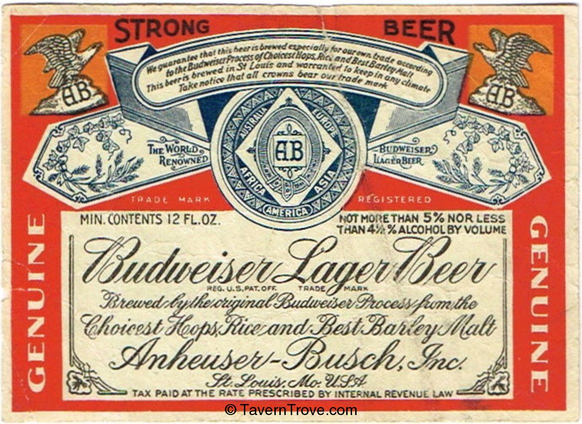 Budweiser Lager Beer