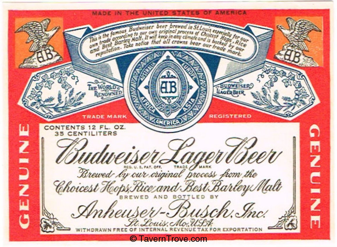 Budweiser Lager Beer