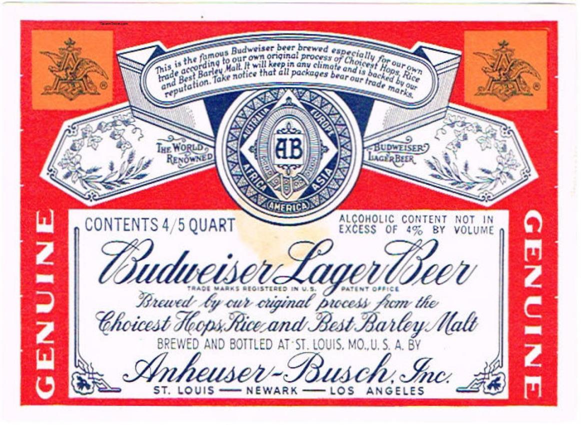Budweiser Lager Beer