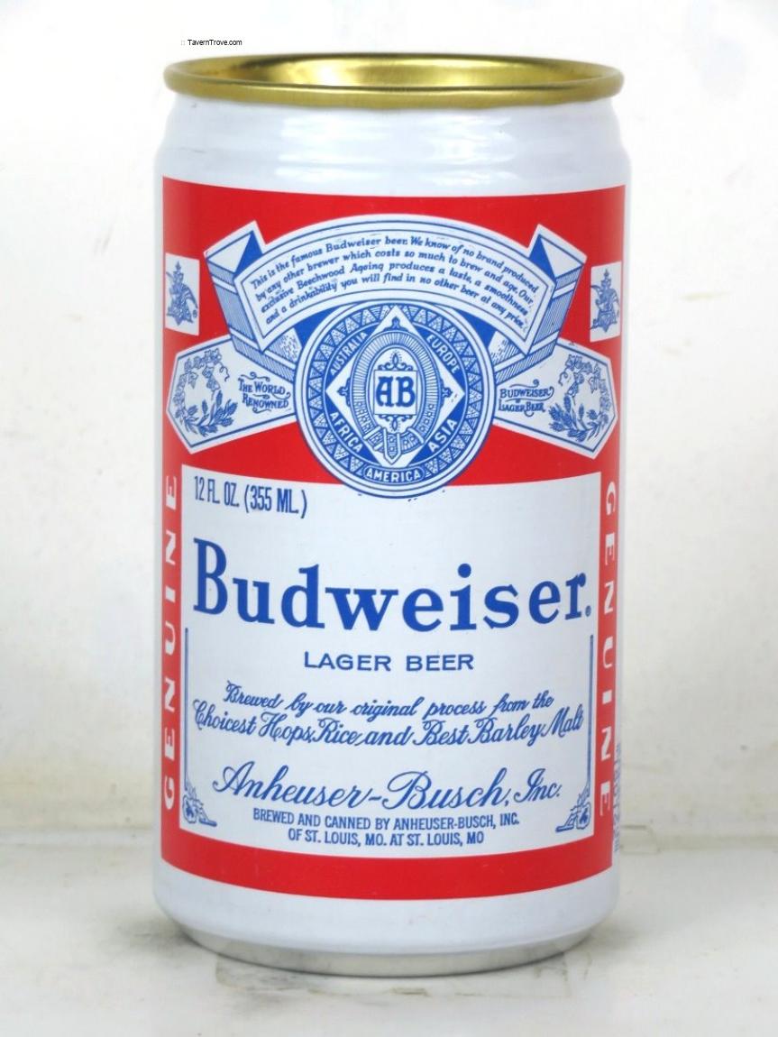 Item 99092 1978 Budweiser Lager Beer Tab Top Can Undocumented