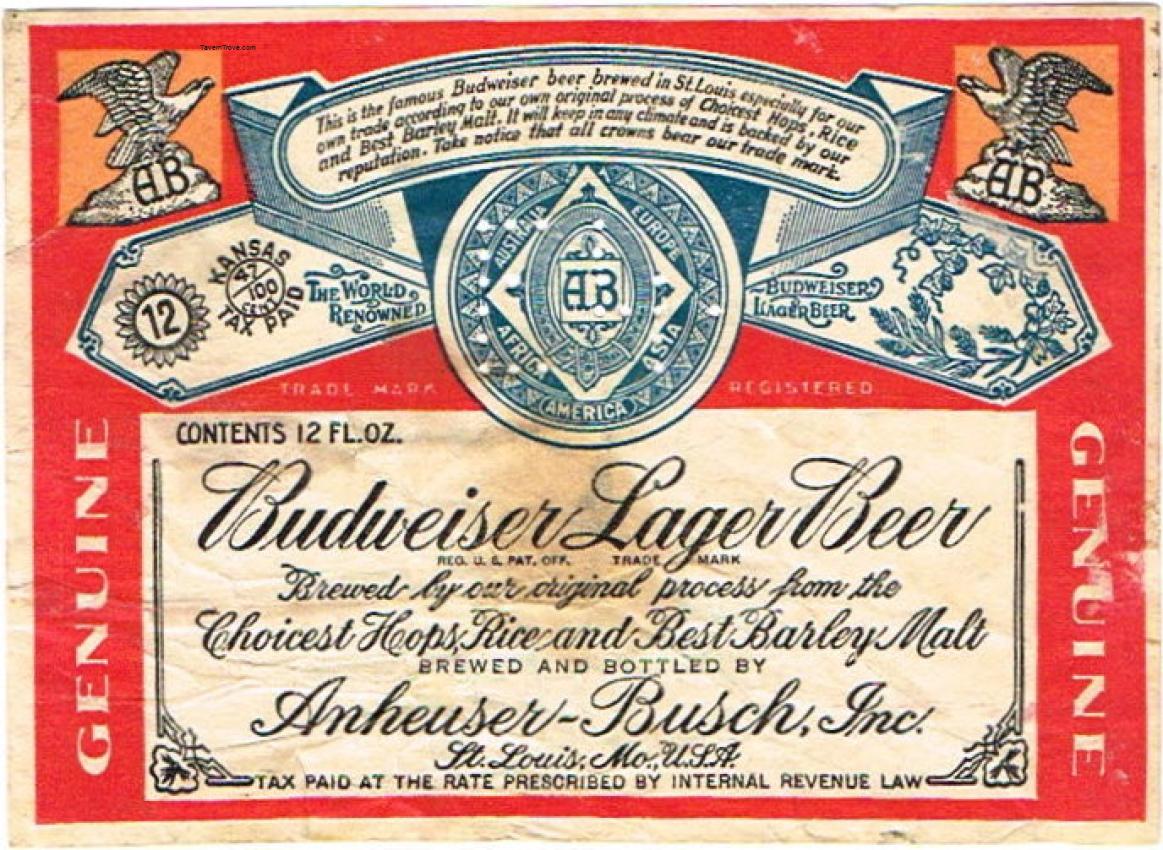 Budweiser Lager Beer ~KS Tax