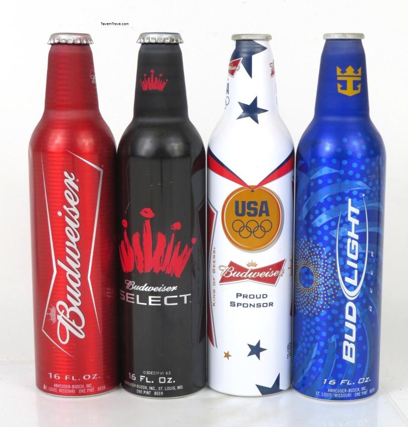 Budweiser Lot of Four Aluminum Bottles