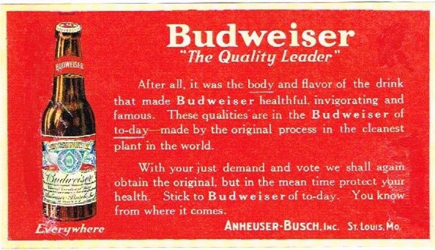 Budweiser Malt Back