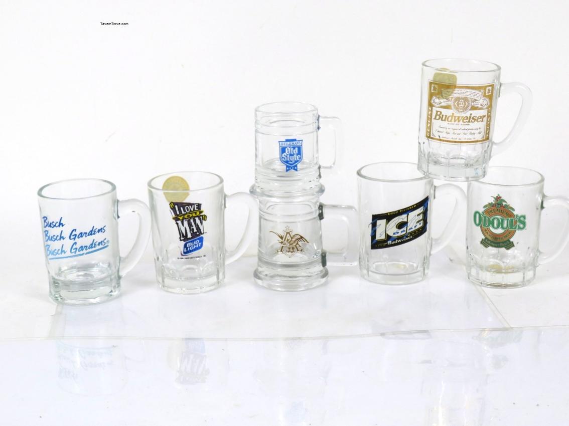 Budweiser/Old Style Beer Shotglasses Lot of Seven