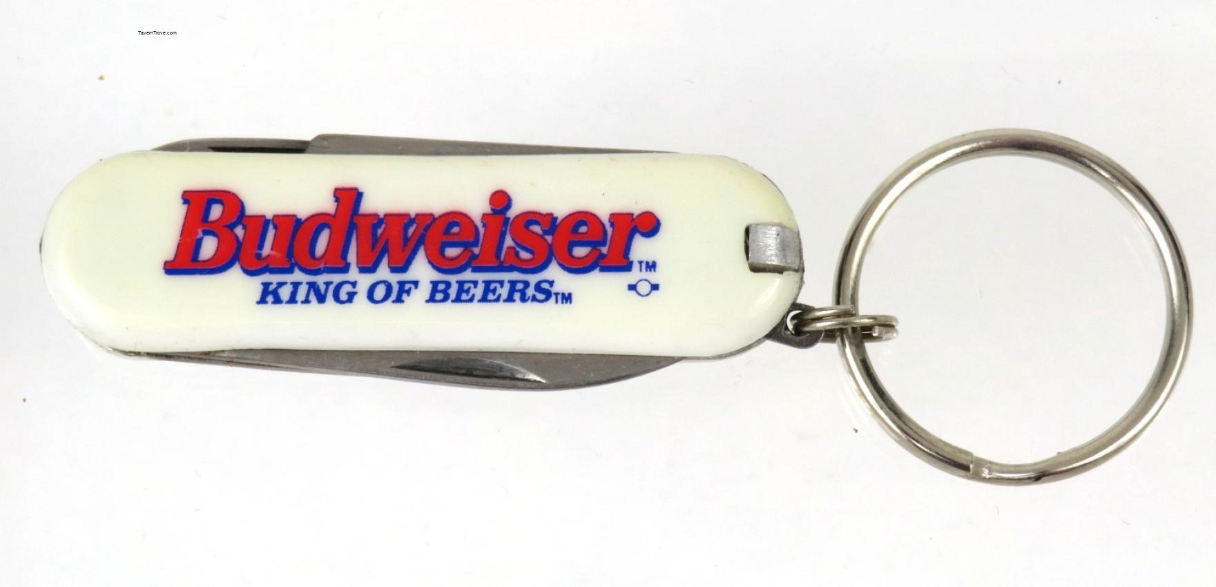 Budweiser White/Red Keychain