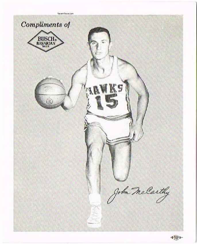 Busch Bavarian Beer John McCarthy Hawks Basketball Card
