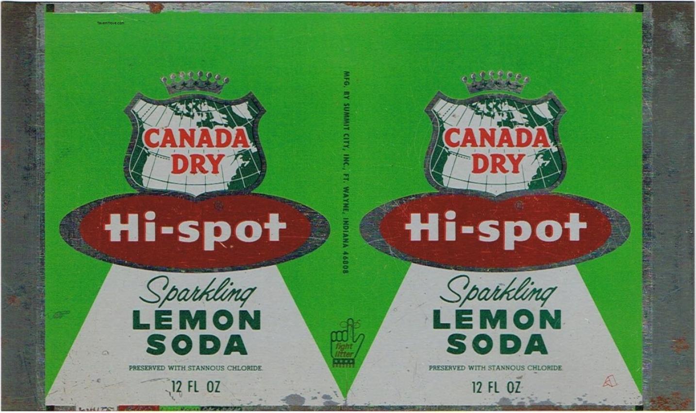 Canada Dry Hi-Spot Lemon Soda (sheet)