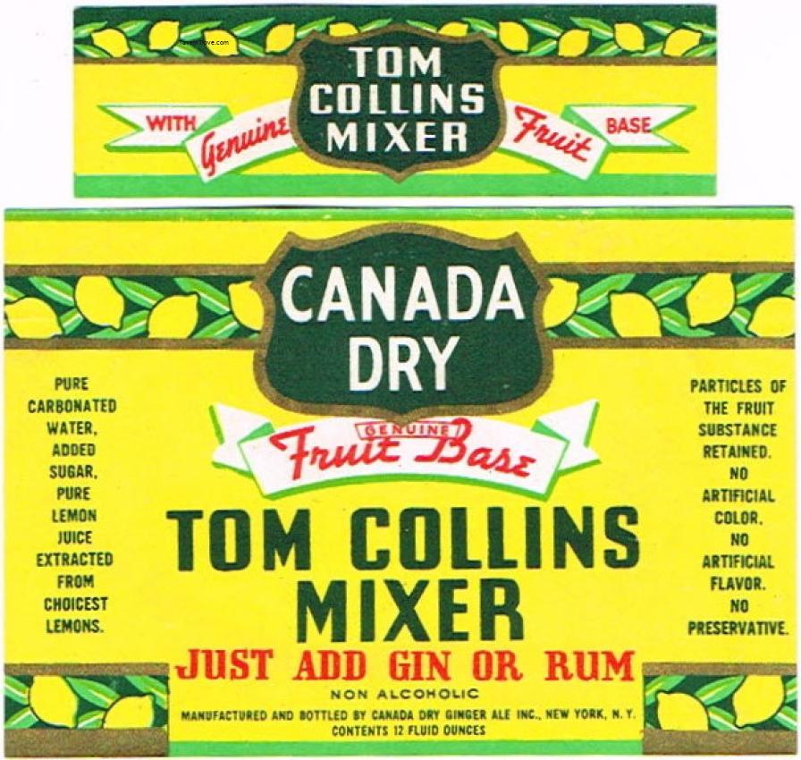Canada Dry Tom Collins Mixer New York