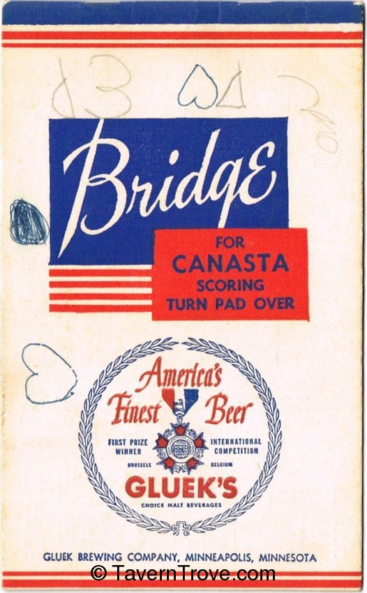 Canasta/Bridge Score Pad