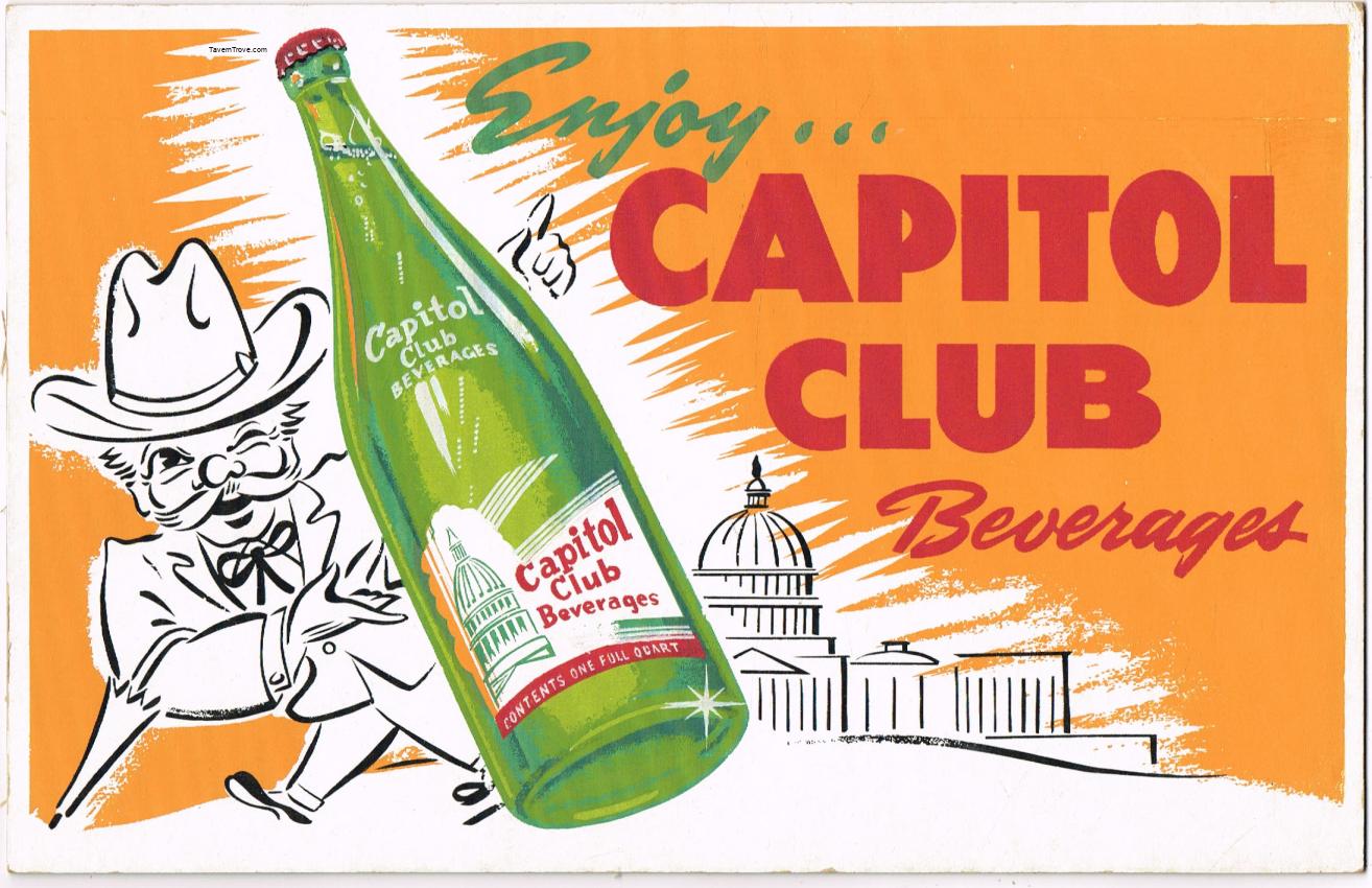 Capitol Club Beverages Cardboard Sign