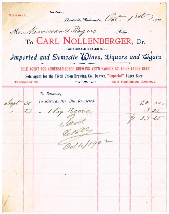 Carl Nollenberger (Anheuser-Busch & Tivoli Agent)