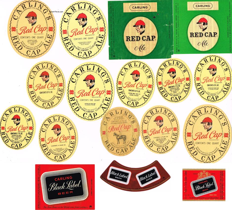 Carling Red Cap Ale/Black Label Beer lot of 17