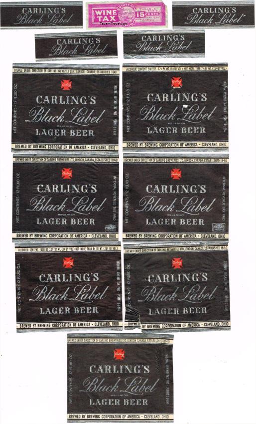 Carling's Black Label (Horse) Beer Lot of Twelve Different