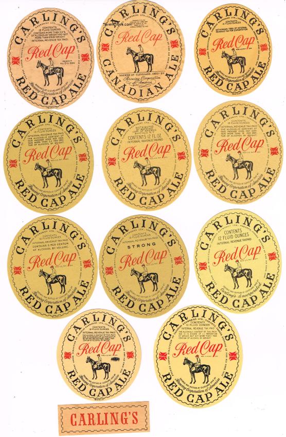 Carling's Red Cap (Horse) Ale Lot of Twelve Different