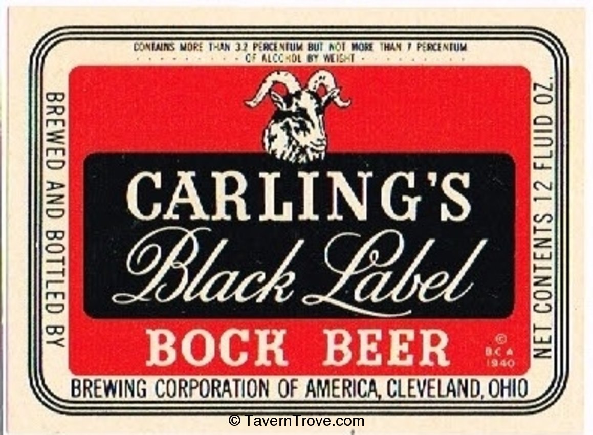 Carling's Black Label Bock Beer